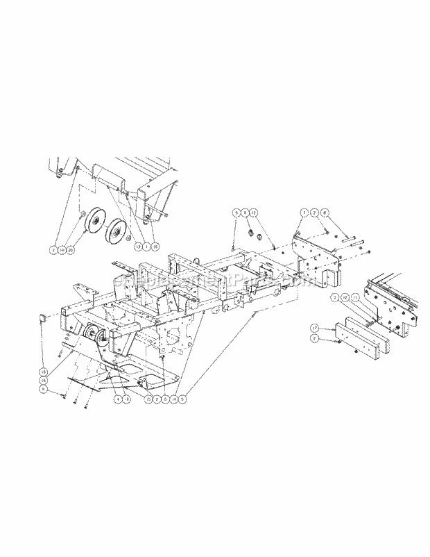 Frame Assembly 60-Inch Diagram and Parts List for M60-CT 53AB5JEX750-28-HP-3Cylinder-OHV Cub Cadet Lawn Tractor
